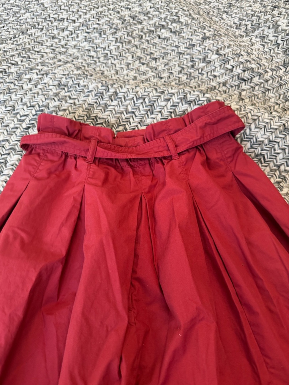 Uniqlo red burgundy maxi skirt cotton blend - Picture 5 of 7